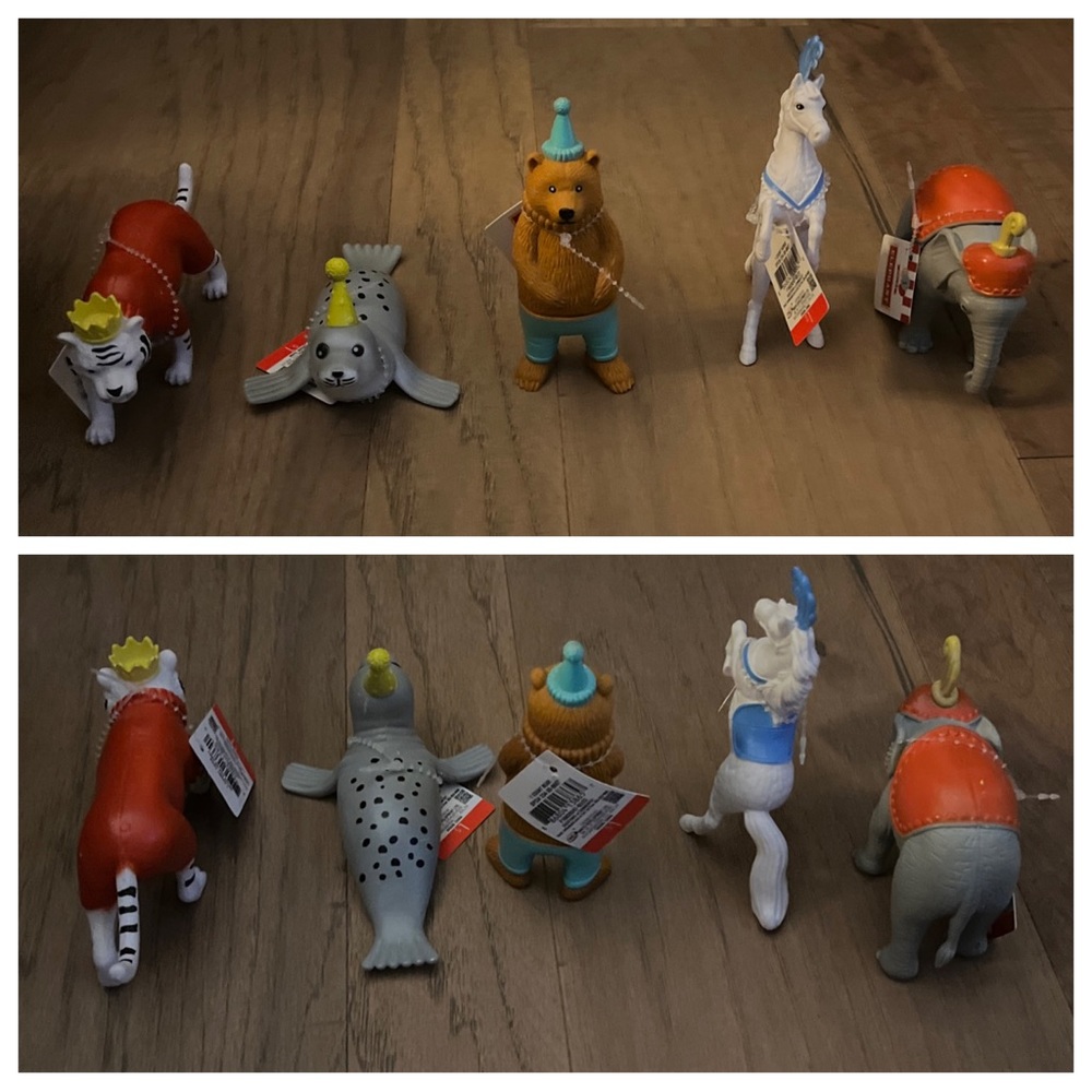 5 Target Bullseye Playground Circus Party Animals Tiger Bear Seal Horse Elephant